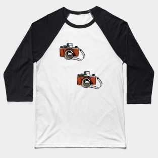 Vintage Water Color Camera Baseball T-Shirt